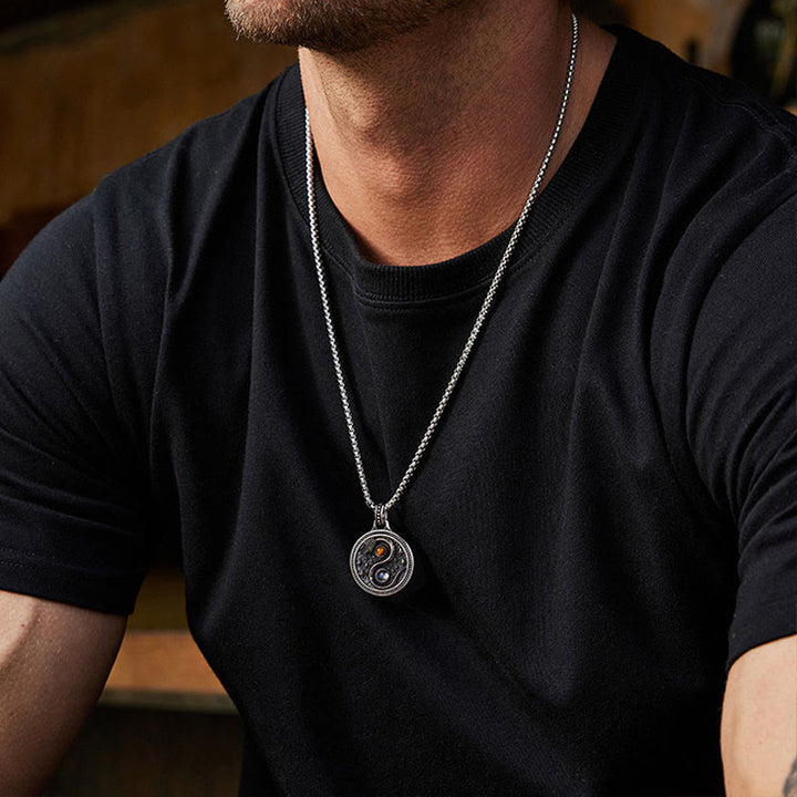 Collar con colgante de cobre con símbolo de riqueza, serpiente y yin y yang, de Buddha Stones - image 11