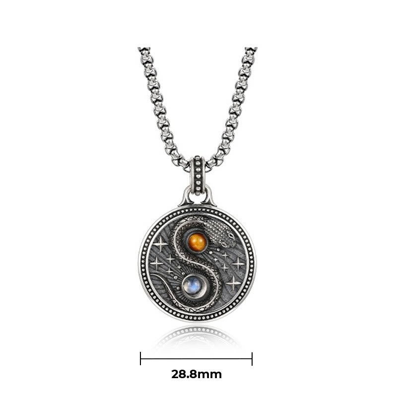 Collar con colgante de cobre con símbolo de riqueza, serpiente y yin y yang, de Buddha Stones - image 8