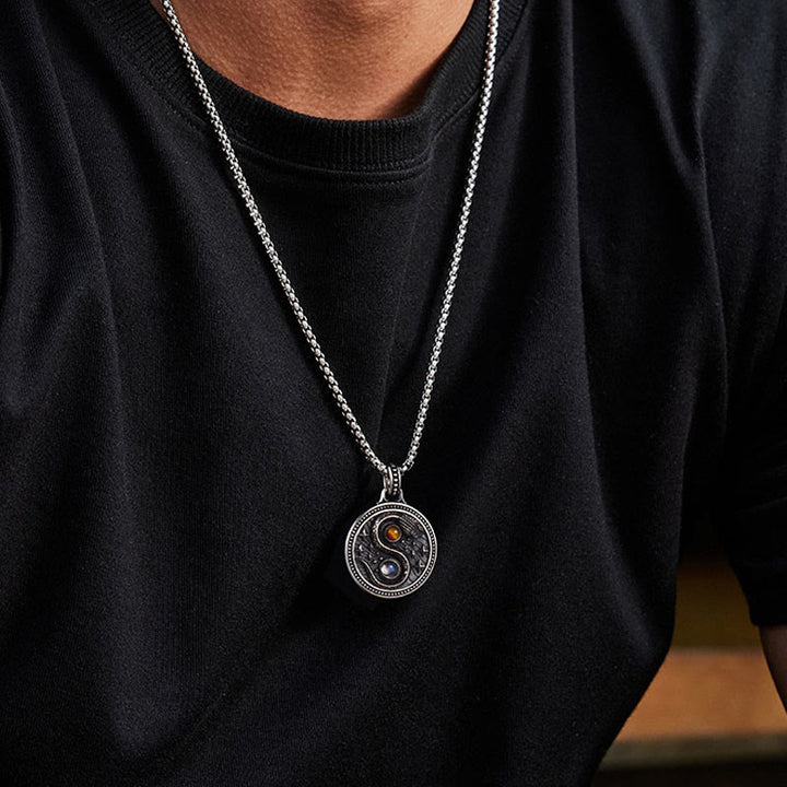 Collar con colgante de cobre con símbolo de riqueza, serpiente y yin y yang, de Buddha Stones - image 13