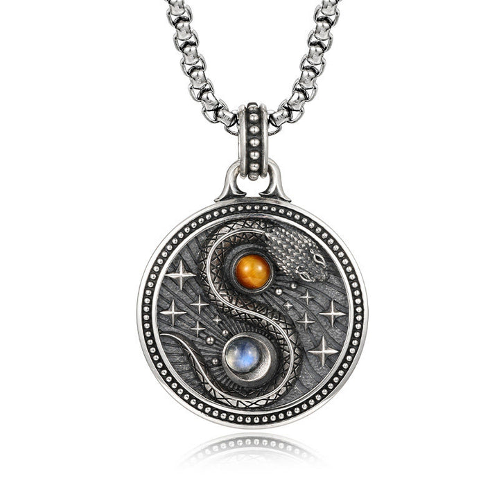 Collar con colgante de cobre con símbolo de riqueza, serpiente y yin y yang, de Buddha Stones - Cobre (Riqueza ♥ Suerte) - image 1