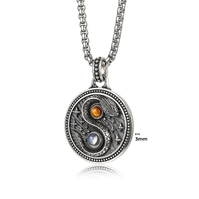 Collar con colgante de cobre con símbolo de riqueza, serpiente y yin y yang, de Buddha Stones - image 5