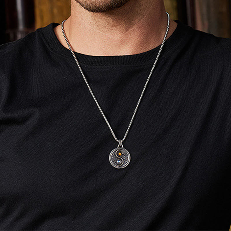Collar con colgante de cobre con símbolo de riqueza, serpiente y yin y yang, de Buddha Stones - image 10