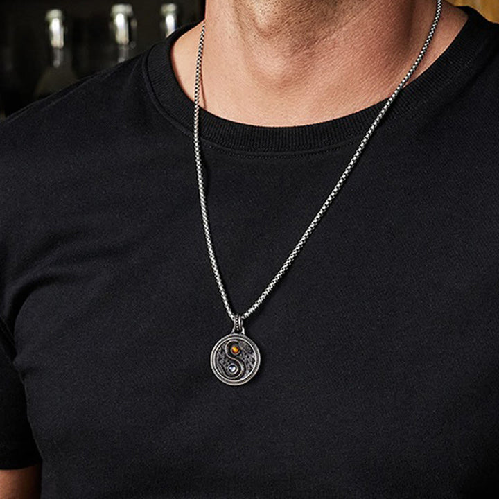 Collar con colgante de cobre con símbolo de riqueza, serpiente y yin y yang, de Buddha Stones - image 12