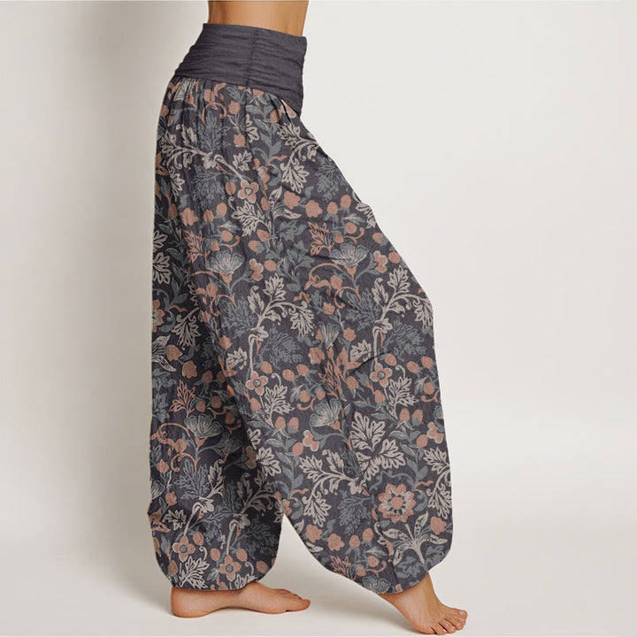Pantalones Buddha Stones de algodón puro con estampado de flores y hojas de parra para mujer, cintura elástica - image 7