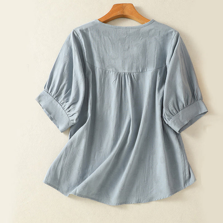 Conjunto de 2 piezas de camisa de manga corta y pantalones harén para mujer con Buddha Stones y ropa de meditación - image 3