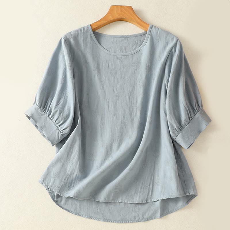Conjunto de ropa de meditación Buddha Stones de 2 piezas: camisa de manga corta lisa para mujer, pantalones harem. - image 1