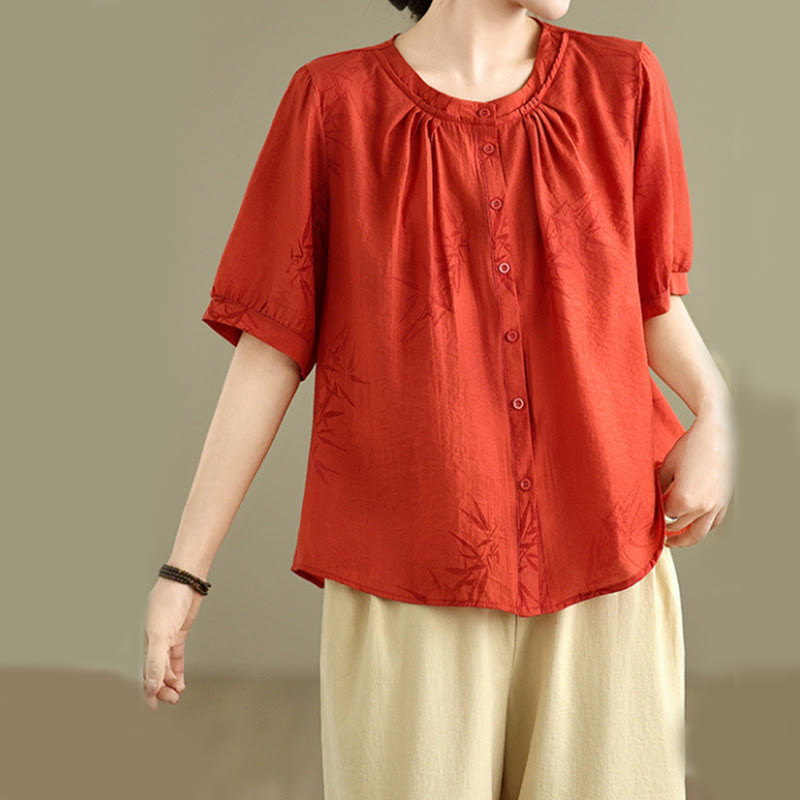 Conjunto de 2 piezas de camisa de manga corta y pantalones harén para mujer con Buddha Stones y ropa de meditación informal - image 10