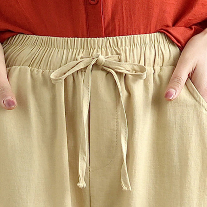 Conjunto de 2 piezas de camisa de manga corta y pantalones harén para mujer con Buddha Stones y ropa de meditación informal - image 14