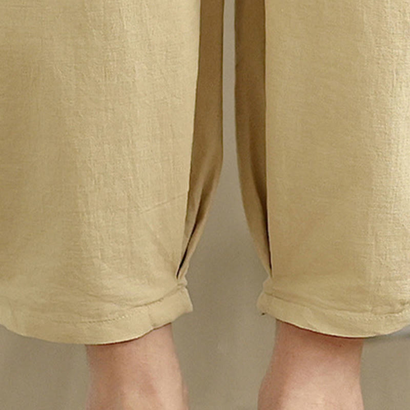 Conjunto de 2 piezas de camisa de manga corta y pantalones harén para mujer con Buddha Stones y ropa de meditación informal - image 26