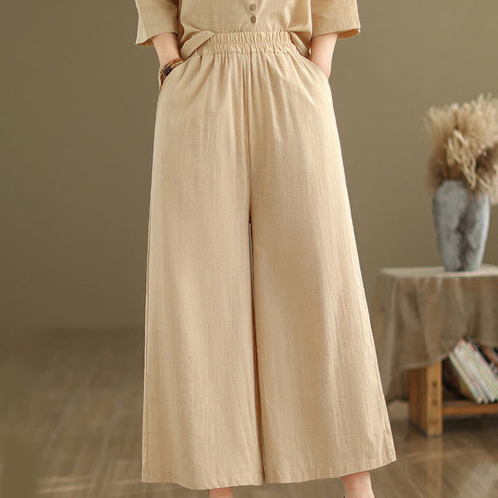 Conjunto de 2 piezas de ropa de meditación informal con cuello alto y pantalones holgados para mujer con Buddha Stones - image 7
