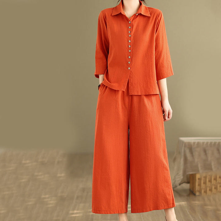 Conjunto de 2 piezas de ropa de meditación informal con cuello alto y pantalones holgados para mujer con Buddha Stones - image 9