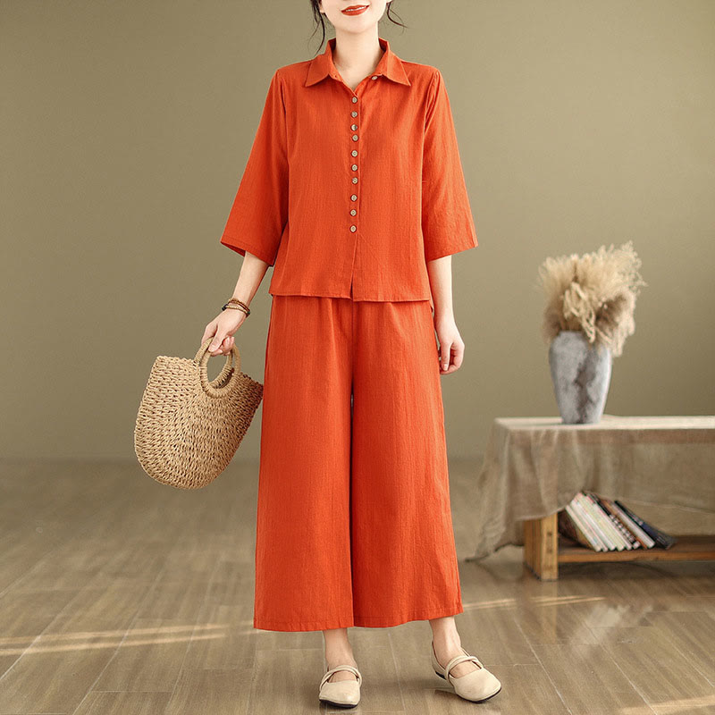 Conjunto de 2 piezas de ropa de meditación informal con cuello alto y pantalones holgados para mujer con Buddha Stones - image 15