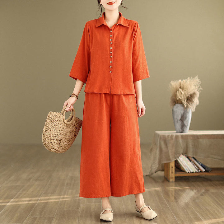 Conjunto de 2 piezas de ropa de meditación informal con cuello alto y pantalones holgados para mujer con Buddha Stones - image 15