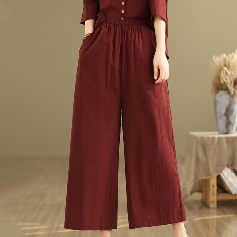 Conjunto de 2 piezas de ropa de meditación informal con cuello alto y pantalones holgados para mujer con Buddha Stones - image 27