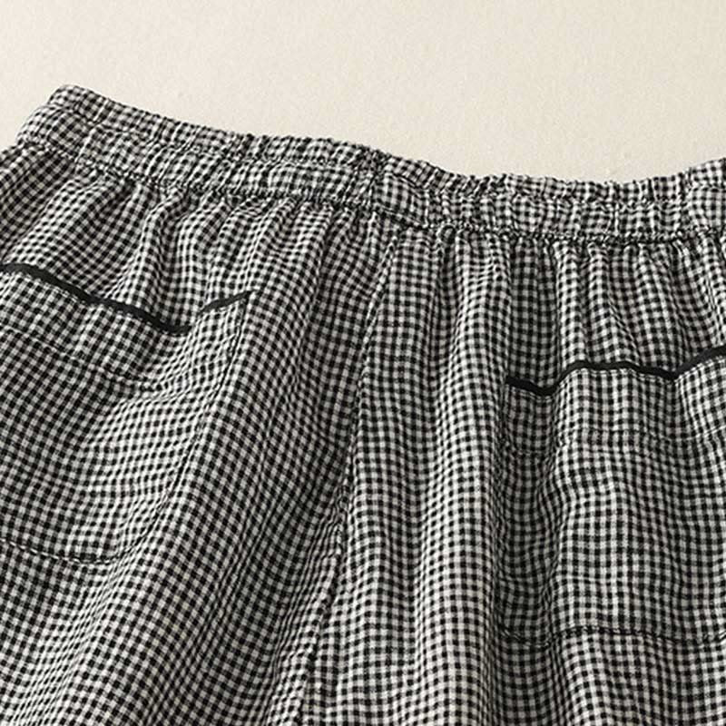 Pantalones harén de lino y algodón para mujer con estampado de Buddha Stones y bolsillos, con cordón ajustable - image 4