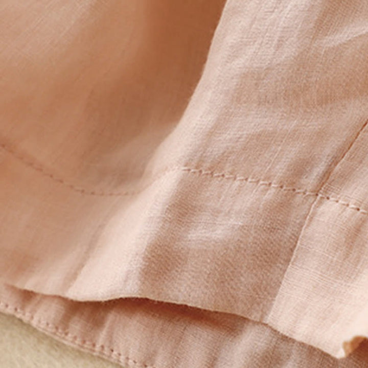 Pantalones harén de lino y algodón para mujer con estampado bordado de Buddha Stones y bolsillos - image 13