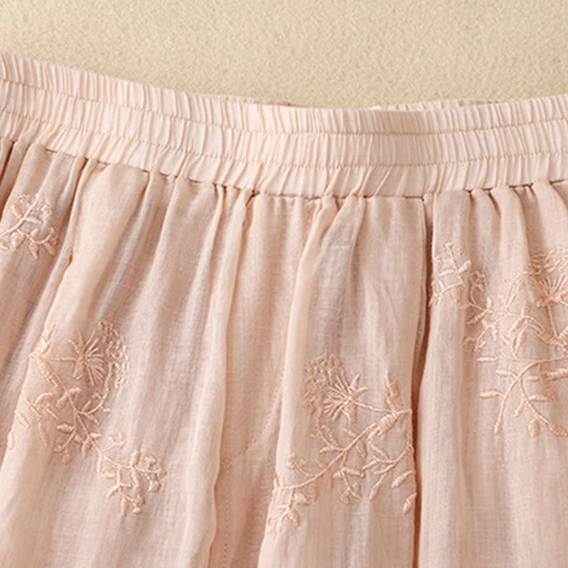 Pantalones harén de lino y algodón para mujer con estampado bordado de Buddha Stones y bolsillos - image 18