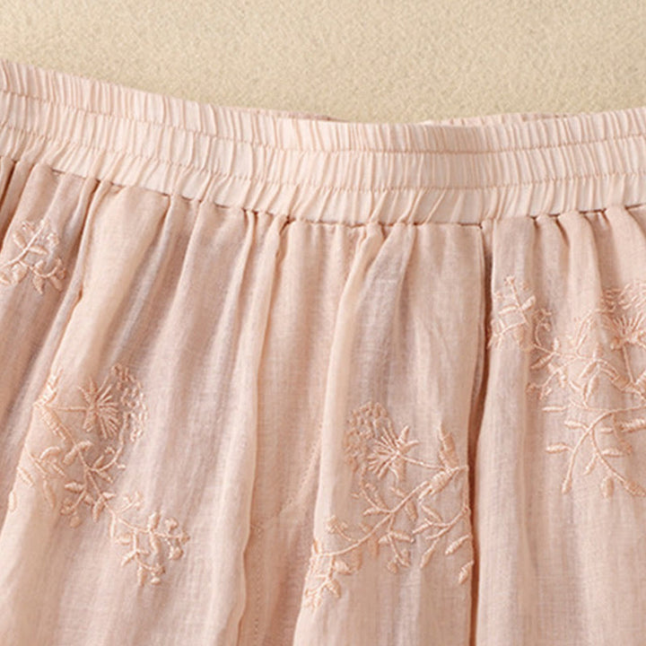 Pantalones harén de lino y algodón para mujer con estampado bordado de Buddha Stones y bolsillos - image 18