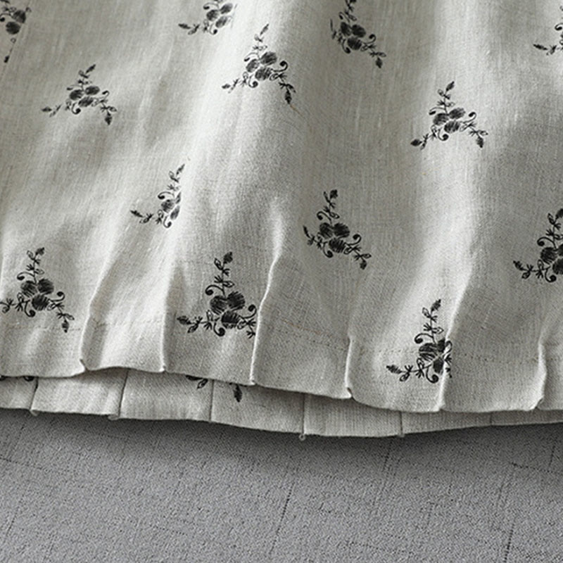 Pantalones harén de lino y algodón para mujer con estampado floral de lunares y Buddha Stones y bolsillos - image 2