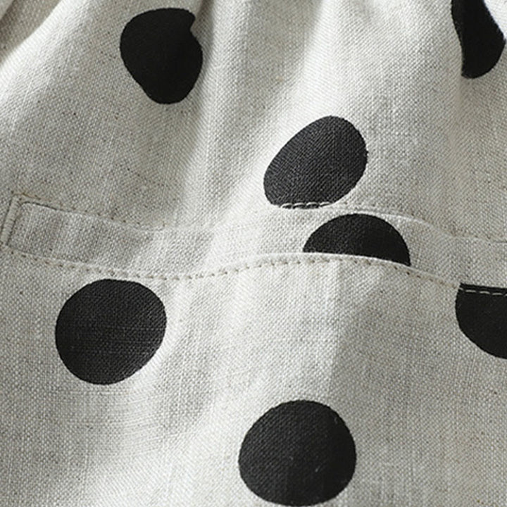 Pantalones harén de lino y algodón para mujer con estampado floral de lunares y Buddha Stones y bolsillos - image 13