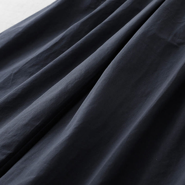 Pantalones casuales Buddha Stones de cintura alta, lisos, de poliéster, para mujer, de pierna ancha, largos 7-8, con bolsillos - image 4