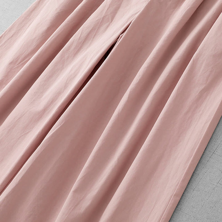 Pantalones casuales Buddha Stones de cintura alta, lisos, de poliéster, para mujer, de pierna ancha, largos 7-8, con bolsillos - image 11