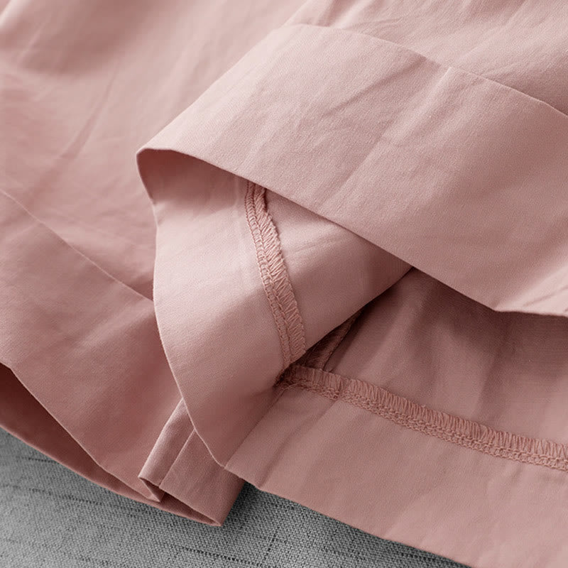 Pantalones casuales Buddha Stones de cintura alta, lisos, de poliéster, para mujer, de pierna ancha, largos 7-8, con bolsillos - image 10