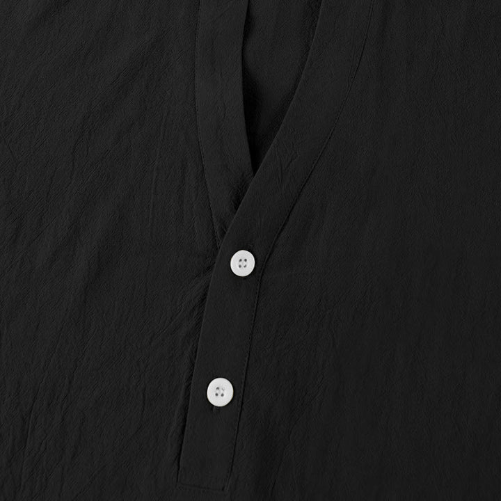 Camisa de lino para hombre de manga corta con botones y estampado de Buddha Stones de verano - image 4
