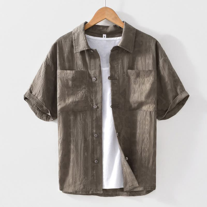 Camisa de verano de manga corta con botones y dos bolsillos para hombre con Buddha Stones - Broncearse - US/UK/AU42, EU52 (3XL) - image 19