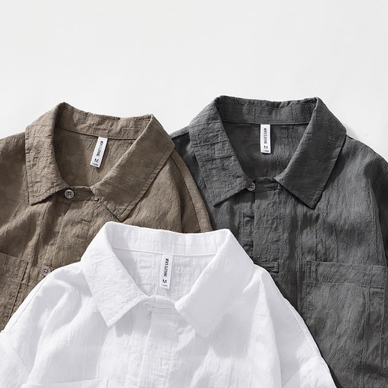 Camisa de verano de manga corta con botones y dos bolsillos para hombre con Buddha Stones - image 18