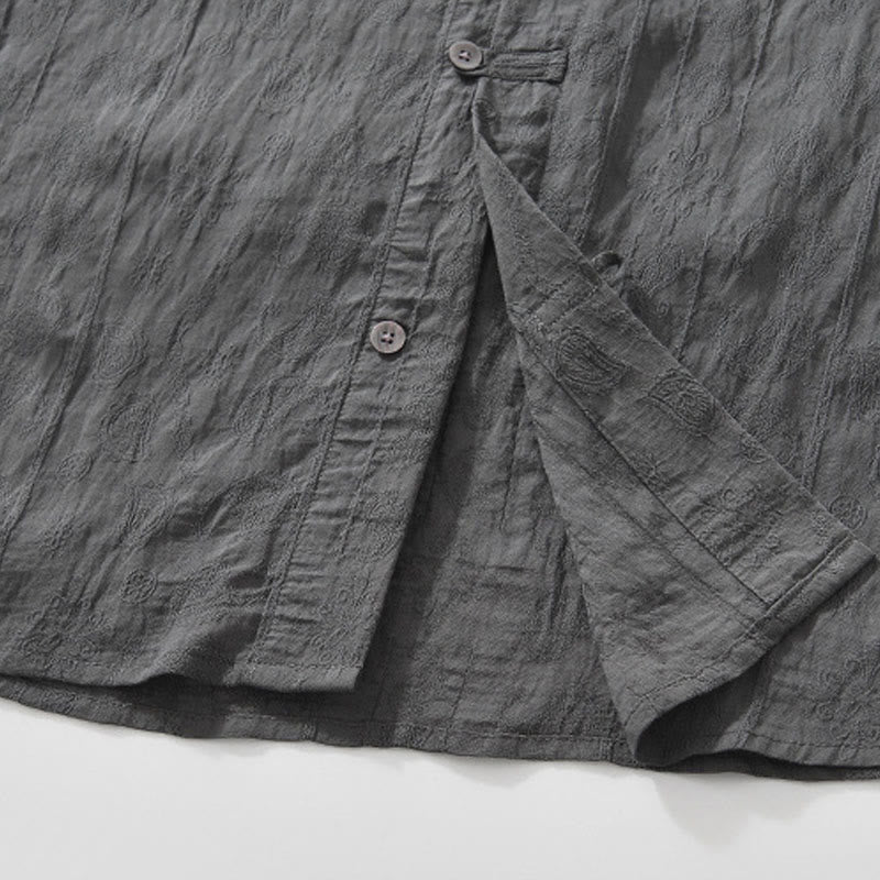 Camisa de verano de manga corta con botones y dos bolsillos para hombre con Buddha Stones - image 9