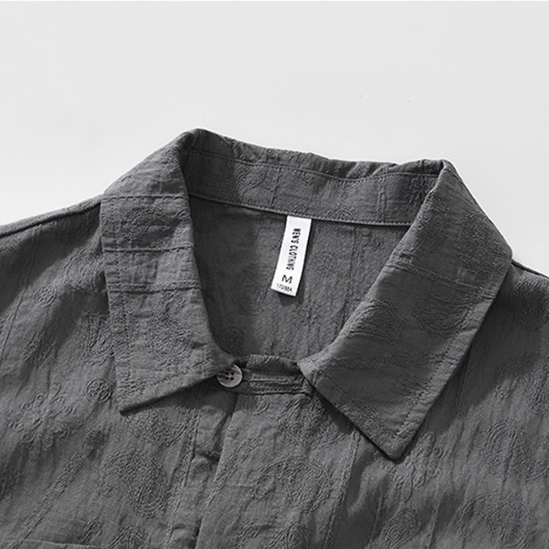 Camisa de verano de manga corta con botones y dos bolsillos para hombre con Buddha Stones - image 5