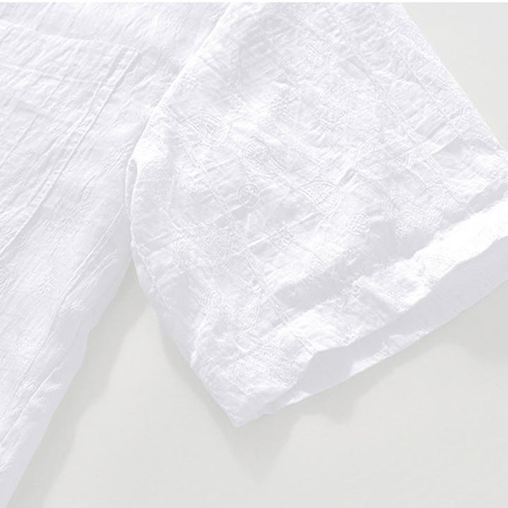 Camisa de verano de manga corta con botones y dos bolsillos para hombre con Buddha Stones - image 16