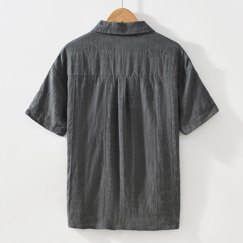 Camisa de verano de manga corta con botones y dos bolsillos para hombre con Buddha Stones - image 4