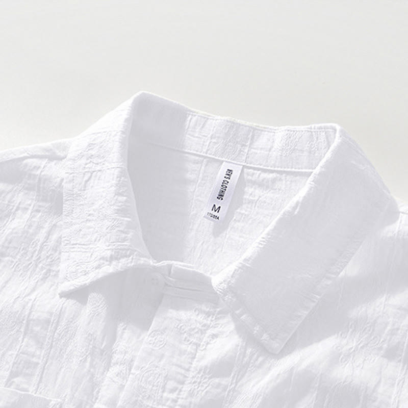 Camisa de verano de manga corta con botones y dos bolsillos para hombre con Buddha Stones - image 13