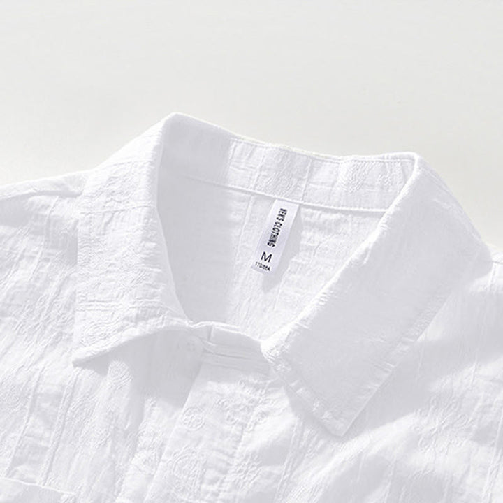 Camisa de verano de manga corta con botones y dos bolsillos para hombre con Buddha Stones - image 13