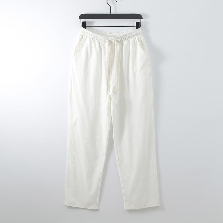 Conjunto de ropa de meditación para hombre: dos piezas, pantalón kimono de algodón y lino con cordones y bolsillos, estampado Buddha Stones. - image 4