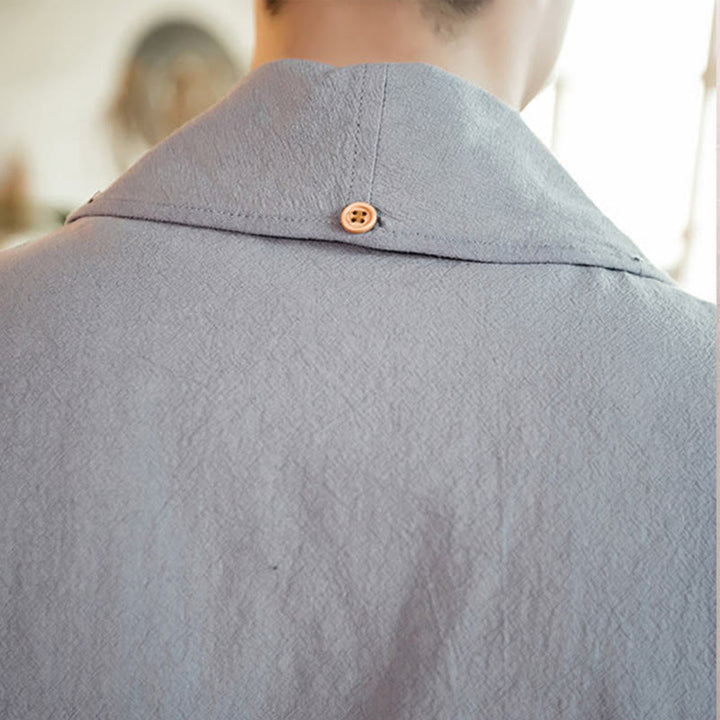 Chaqueta estilo kimono de algodón para hombre con solapas lisas y diseño vintage de Buddha Stones - image 13