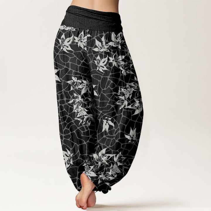Pantalones harén con cintura elástica para mujer, informales, con estampado de hojas de arce y piedras de Buddha Stones - image 10