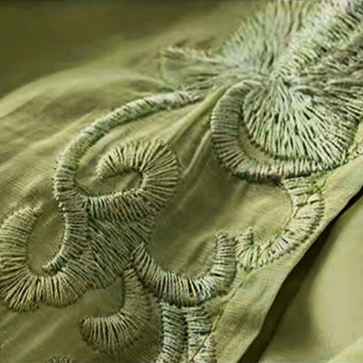 Pantalones anchos de lino y algodón con cordón para mujer, diseño retro informal con bordado de Buddha Stones y bolsillos - image 6