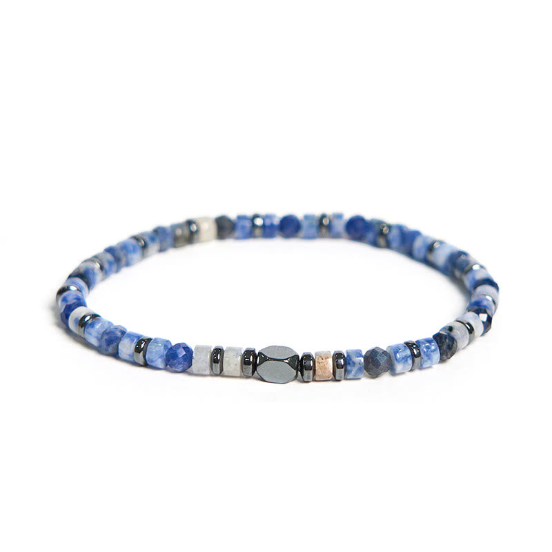 Pulsera de intuición con piedra de Buda, sodalita, hematita, aventurina azul - Sodalita (circunferencia de la muñeca 15-17 cm) - image 1