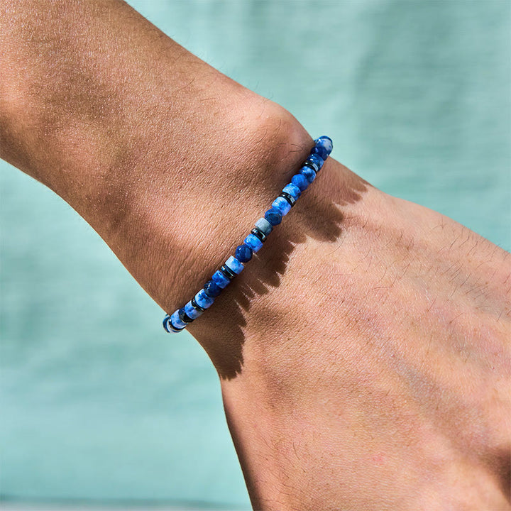 Pulsera de intuición con piedra de Buda, sodalita, hematita, aventurina azul - image 4