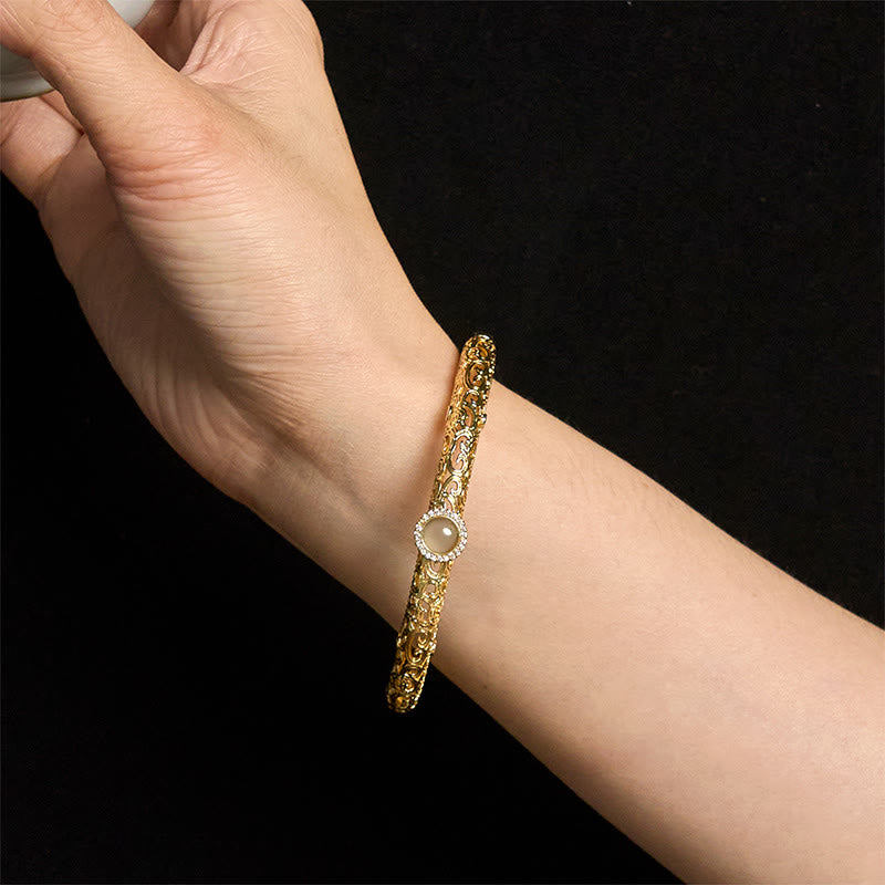 Pulsera de la suerte de cobre y jade con diseño de nubes de Buddha Stones, 60 mm (2,36 pulgadas) - image 15