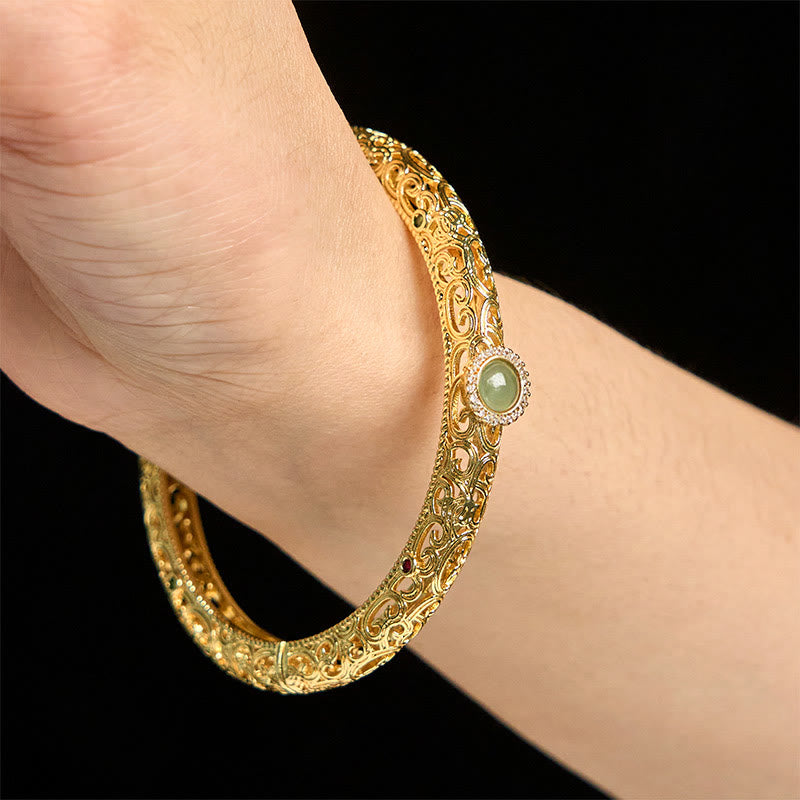 Pulsera de la suerte de cobre y jade con diseño de nubes de Buddha Stones, 60 mm (2,36 pulgadas) - image 14