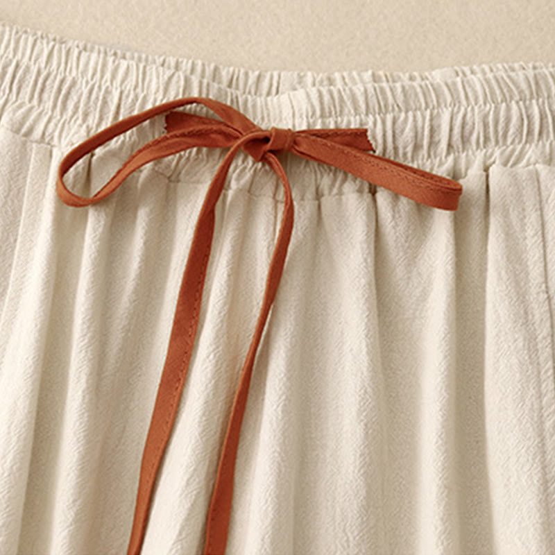 Pantalones casuales de algodón con aberturas laterales y pernera ancha para mujer, largos 7-8, con bolsillos , de Buddha Stones - image 5