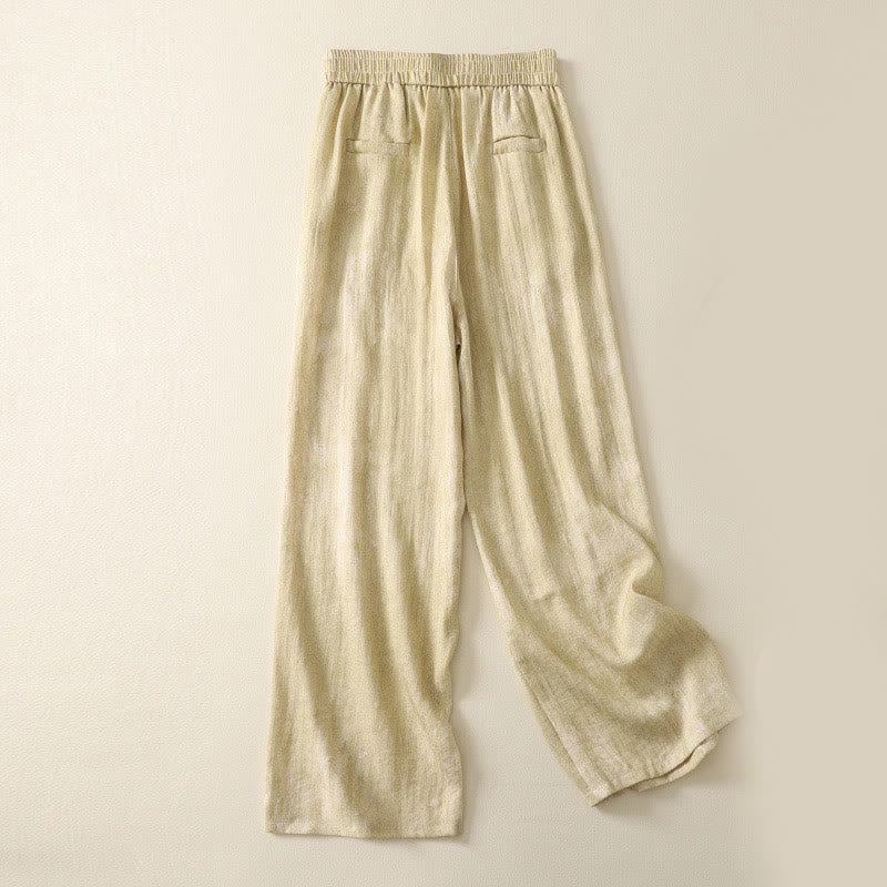 Pantalones de algodón de pierna ancha para mujer con diseño de Buddha Stones , lisos, con cordón y cremallera, con bolsillos, para verano - image 2