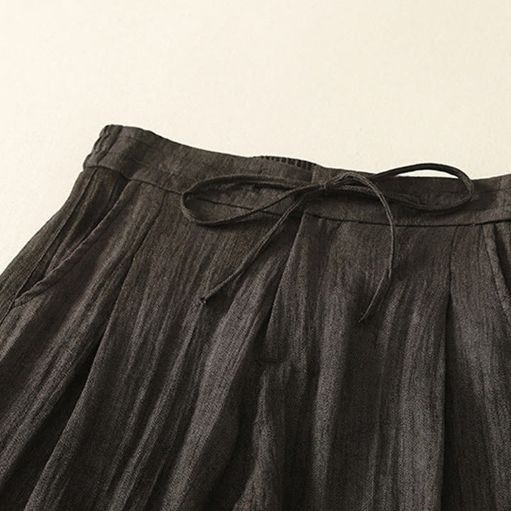 Pantalones de algodón de pierna ancha para mujer con diseño de Buddha Stones , lisos, con cordón y cremallera, con bolsillos, para verano - image 13