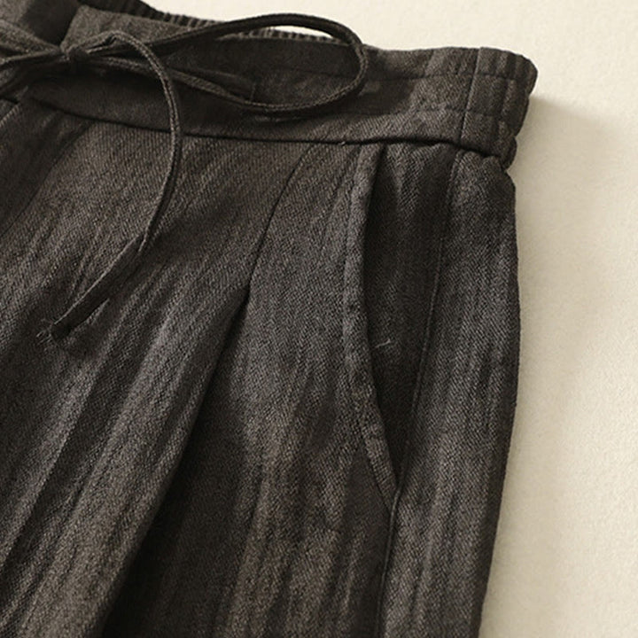 Pantalones de algodón de pierna ancha para mujer con diseño de Buddha Stones , lisos, con cordón y cremallera, con bolsillos, para verano - image 14