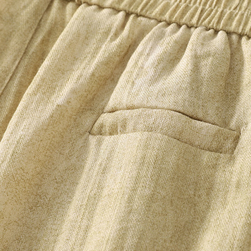 Pantalones de algodón de pierna ancha para mujer con diseño de Buddha Stones , lisos, con cordón y cremallera, con bolsillos, para verano - image 6