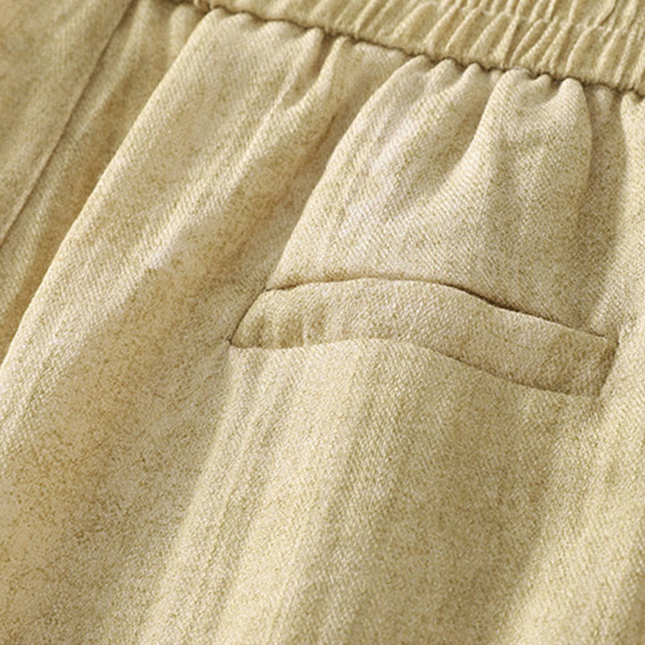 Pantalones de algodón de pierna ancha para mujer con diseño de Buddha Stones , lisos, con cordón y cremallera, con bolsillos, para verano - image 6